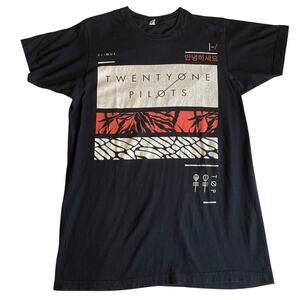 Twenty One Pilots Black Graphic Cotton Crew Neck Short Sleeve Band Tee Medium